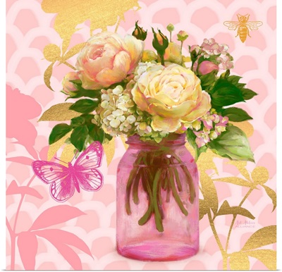 Pink Mason Jar Bouquet
