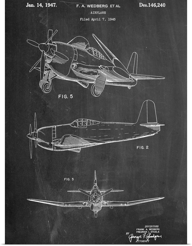 Blueprints for an aircraft vehicle from the 1940's.