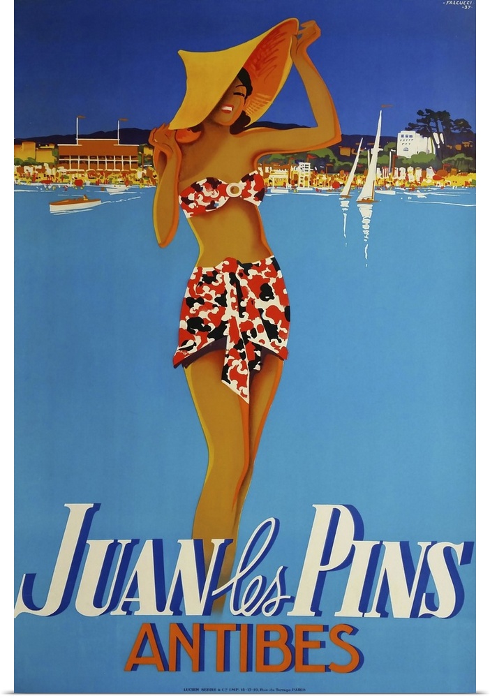 Vintage travel advertisement for Antibes.