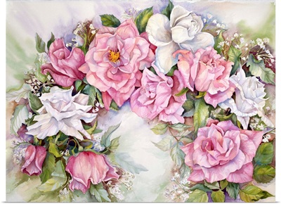 Arch Of Pink and White Roses