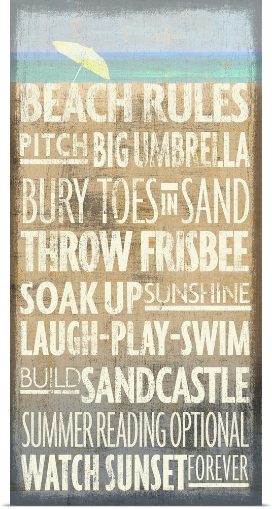 List of "rules" for visiting the beach in the summer.