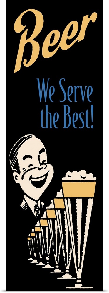Vintage stylized beer advertisement.