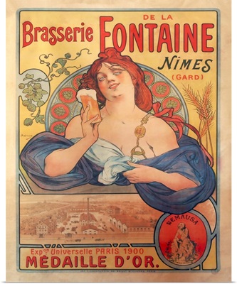Brasserie Fontaine - Vintage Advertisement