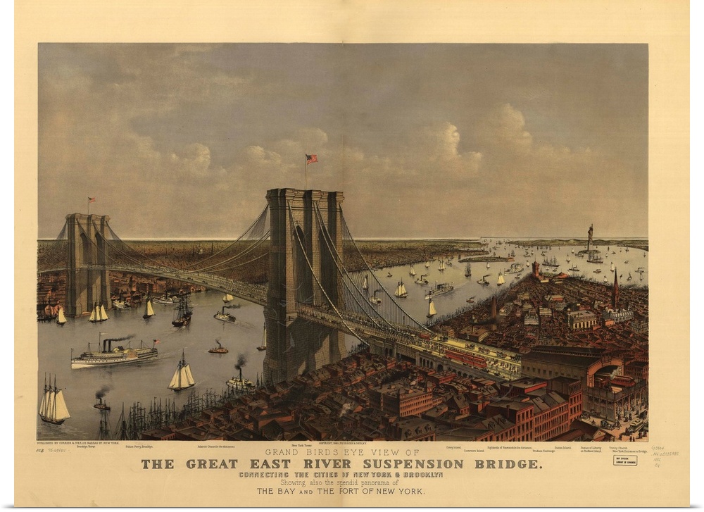 vintage The Great East River Suspension Bridge