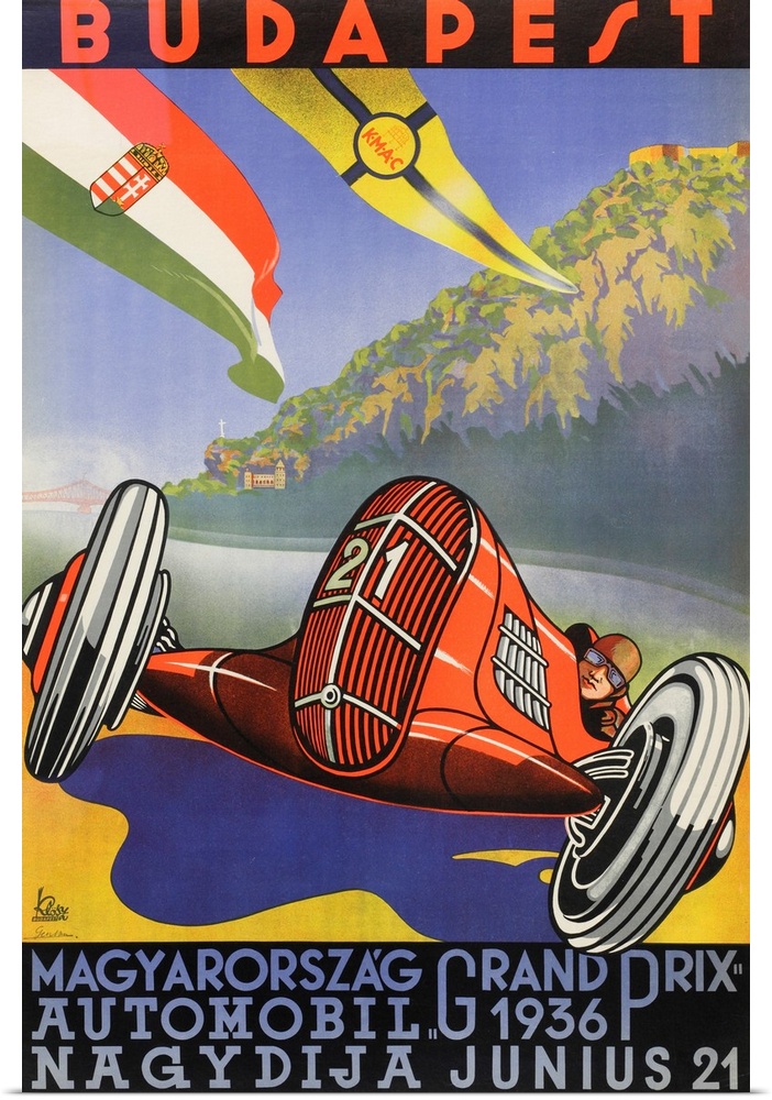 Vintage poster advertisement for Budapest.
