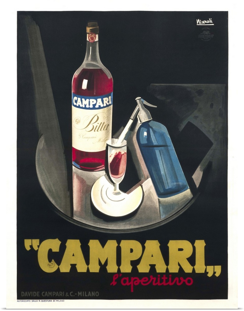 Vintage advertisement for Campari liqueur.