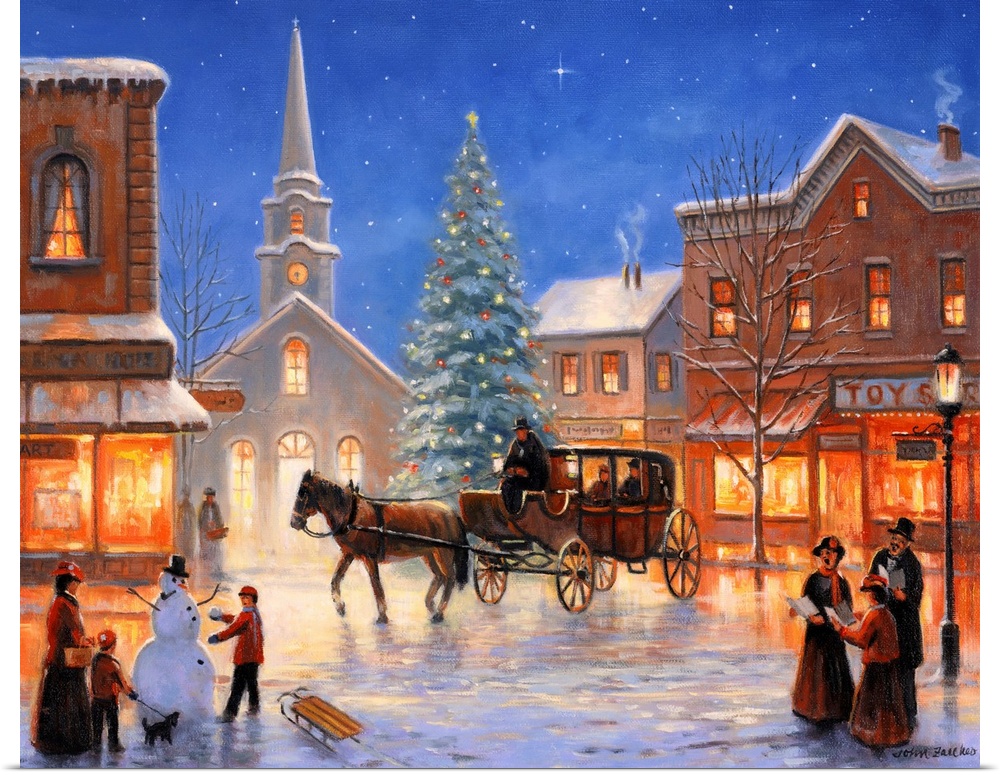 Christmas horse carriage