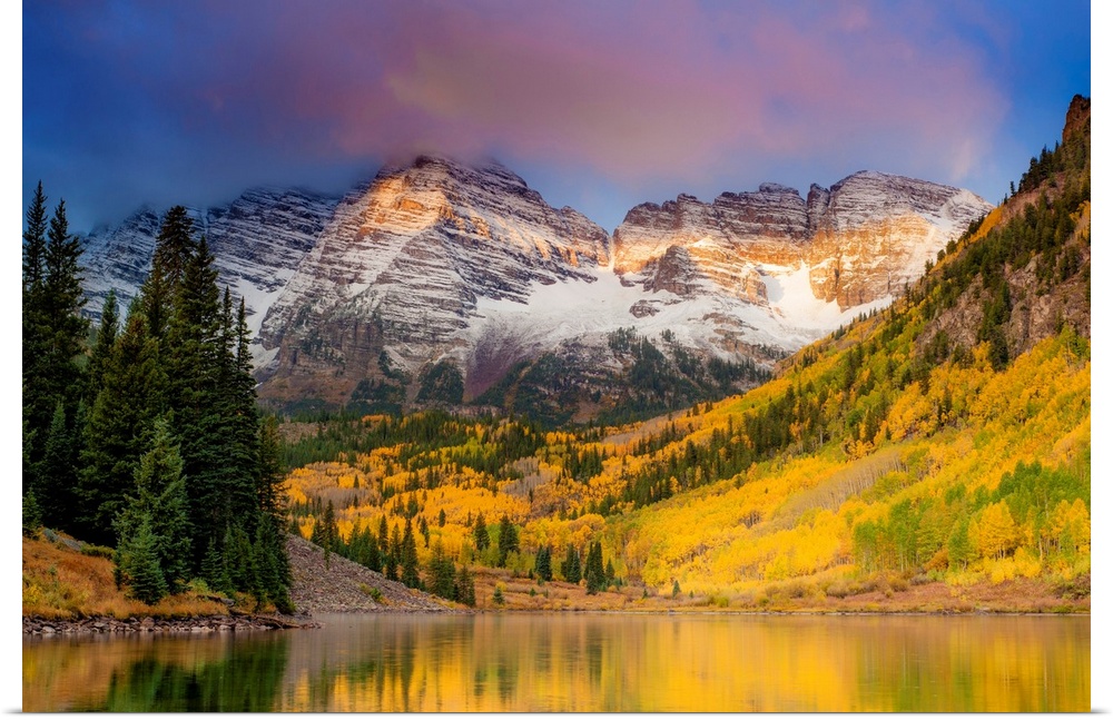 mountains, forest, by the water, color photographcolorado