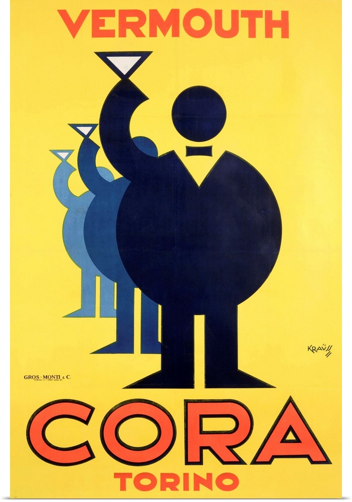 Vintage poster advertisement for Cora Vermouth.