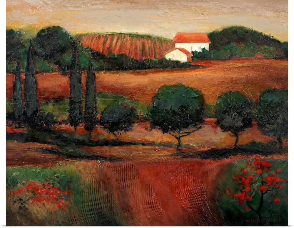 Tuscan scene with house