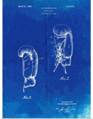 Faded Blueprint Boxing Glove 1925 Patent Poster