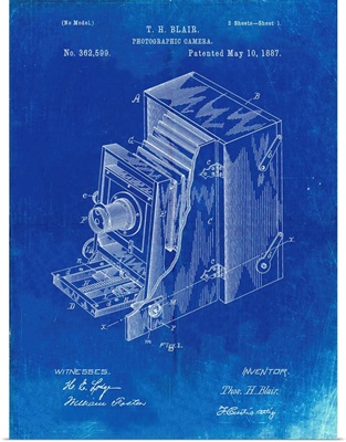 Faded Blueprint Lucidograph Camera Patent Poster
