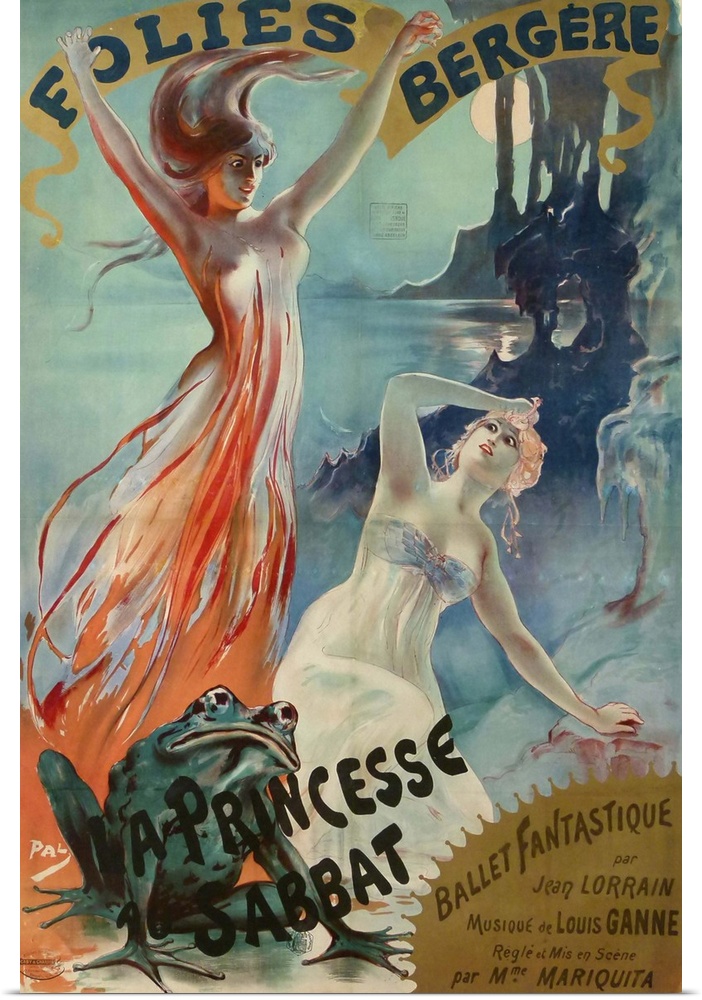 Vintage poster advertisement for Folies Bergere Pal.