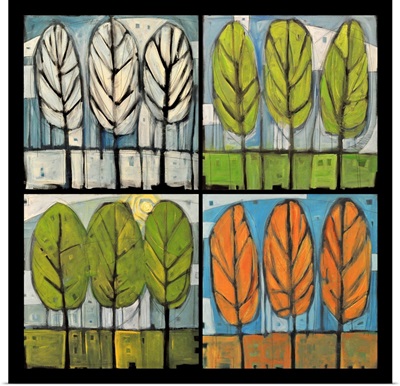 Four Seasons Tree Series Square