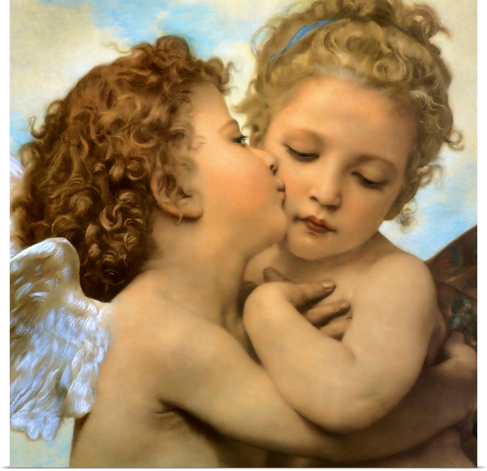 Close-up of L'Amour et Psyche, enfants, translated to Cupid and Psyche as Children. It is also erroneously known as 'The F...