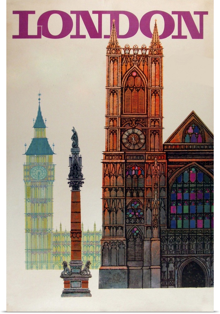 Vintage poster advertisement for London Big Ben.