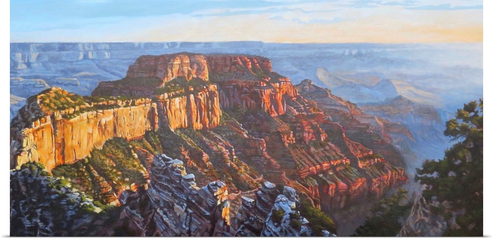 Contemporary painting of an idyllic desert scene.
