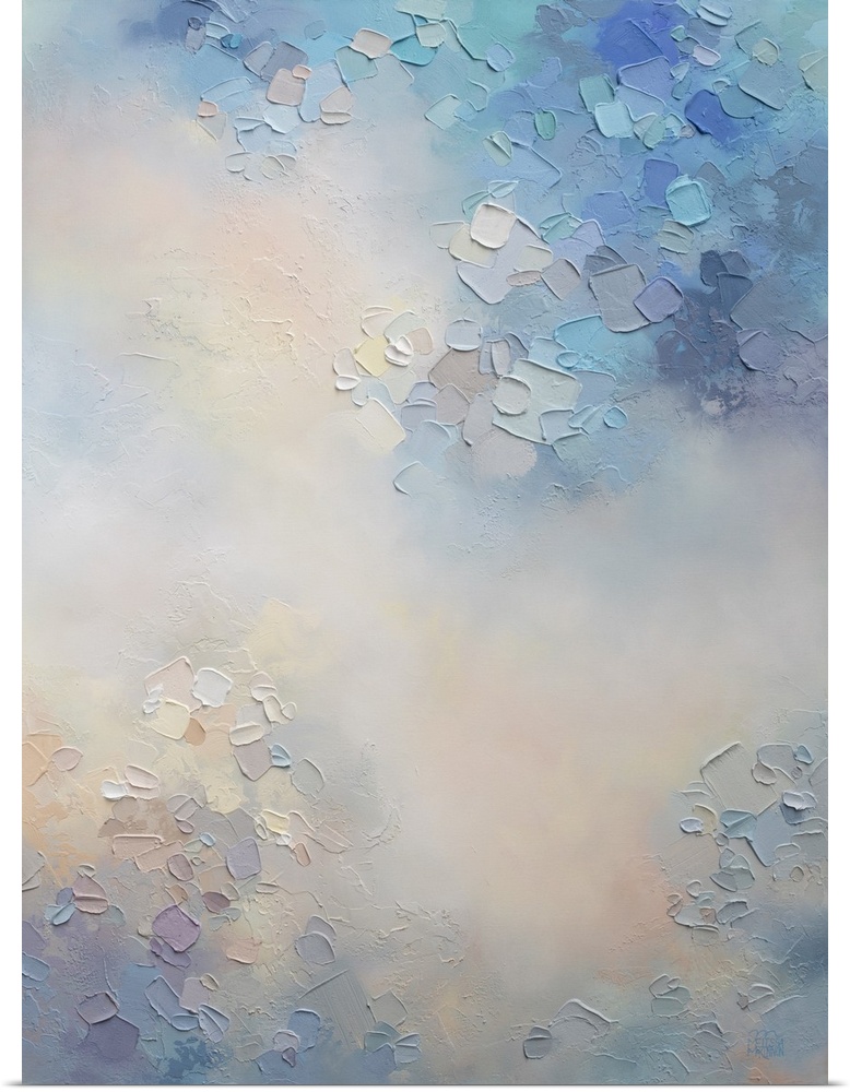 Abstract painting of clouds and sky Giclee art print on canvas by contemporary abstract artist Melissa McKinnon painted wi...