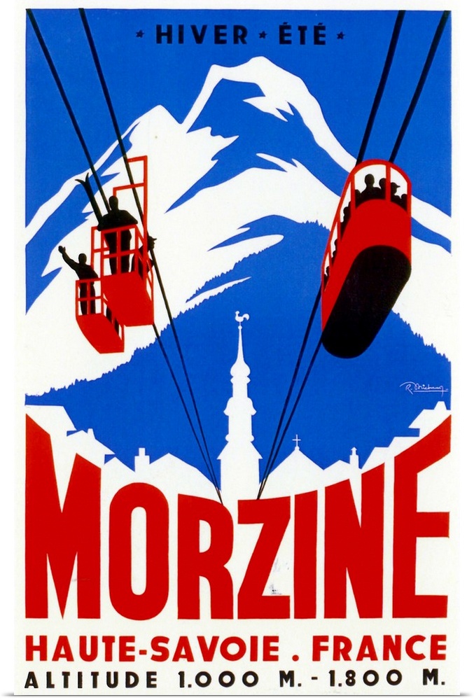 Vintage poster advertisement for Morzine.