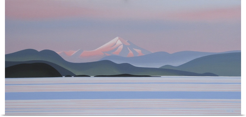 Contemporary painting of mountain scape.
