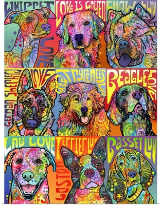 Nine Up of Dogs