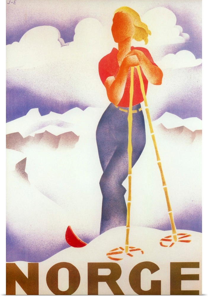 Vintage poster advertisement for Norge.