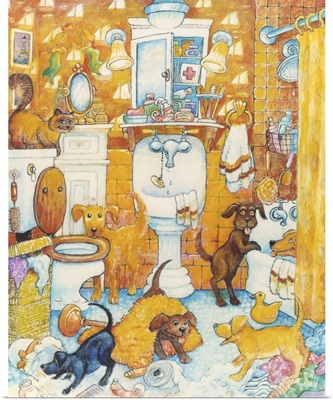 Orange Bathroom Pups