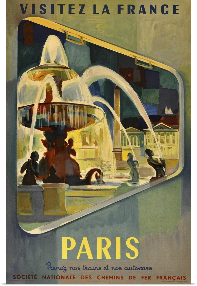 Vintage travel advertisement for Paris.