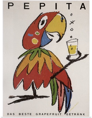 Pepita the Parrot - Vintage Liquor Advertisement
