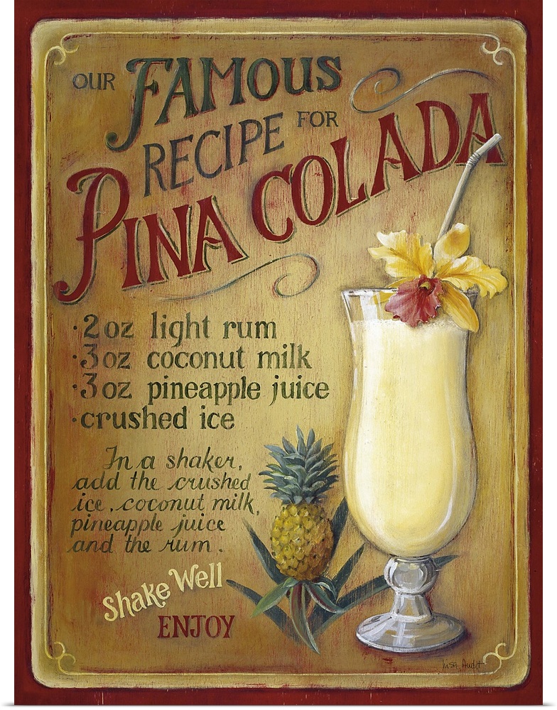 recipe to make a famous pina coladasummer drink