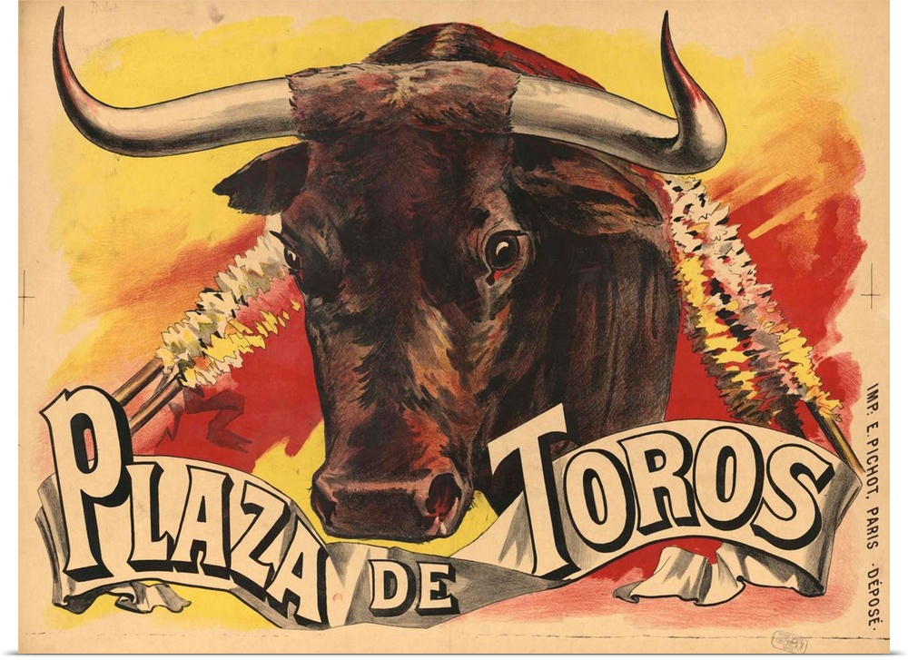 Vintage advertisement for bull fighting.