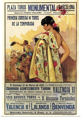 Plaza de Toros, Barcelona - Vintage Entertainment Advertisement