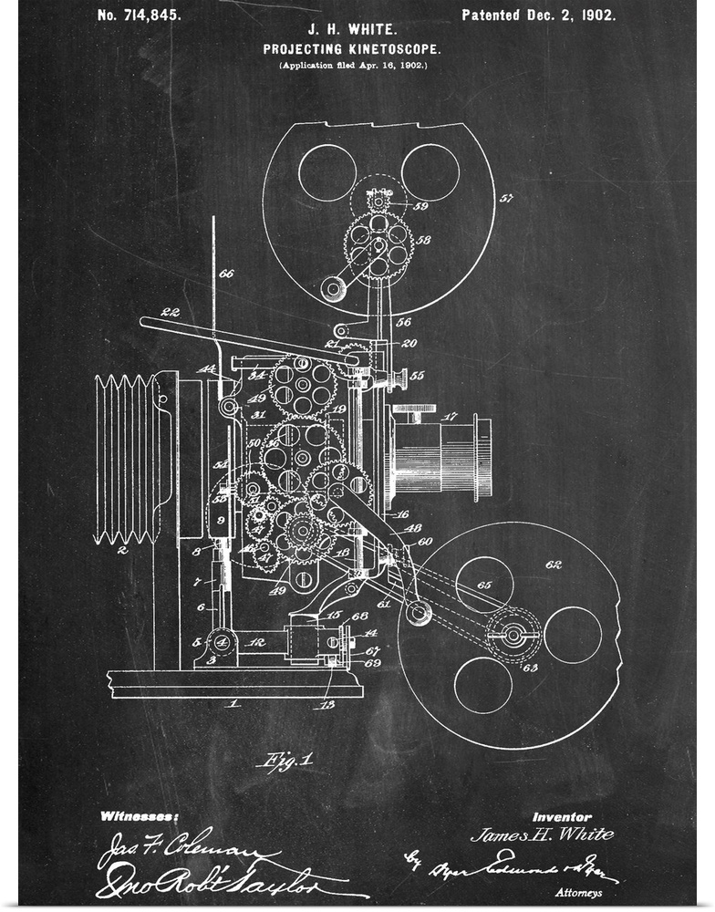 Black and white diagram showing the parts of a projector.