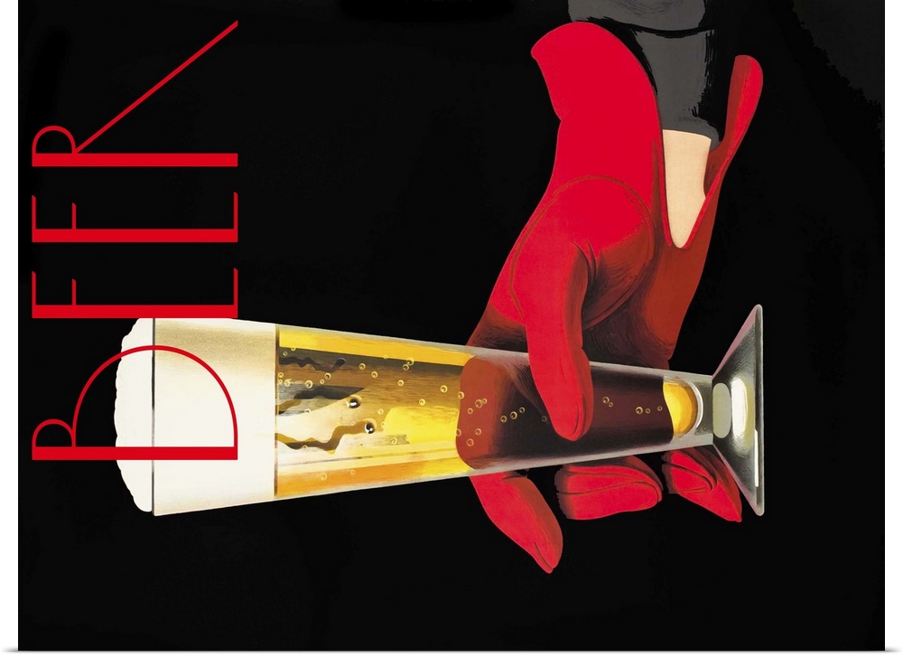 Vintage poster advertisement for Red Glove Beer.