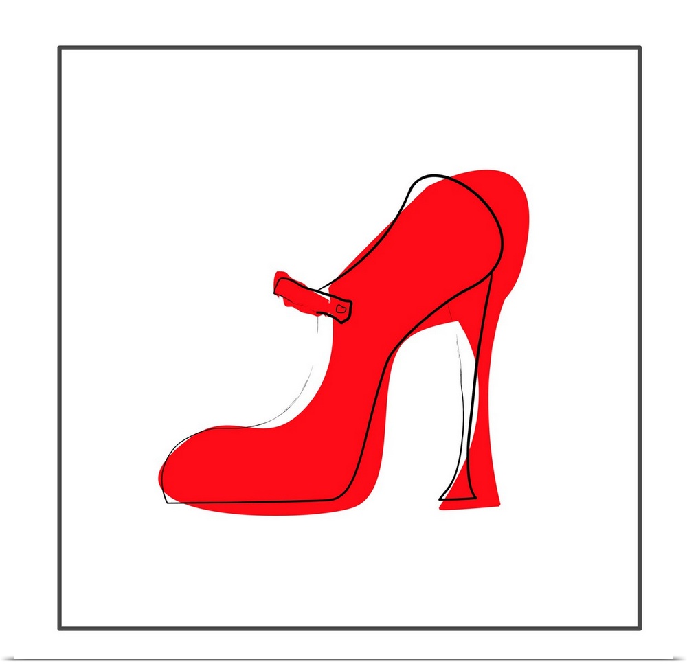 red high heeled shoe
