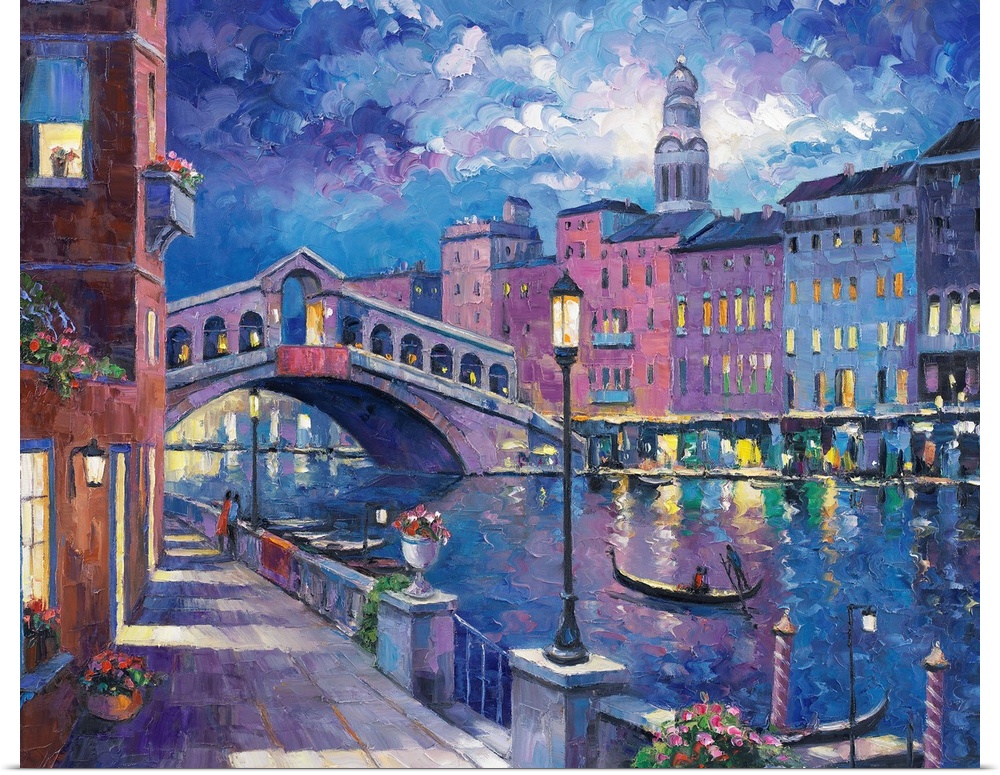 scene in Venice Bridge canal