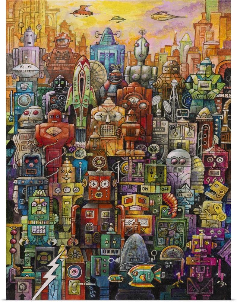 A painting of a group of robots.