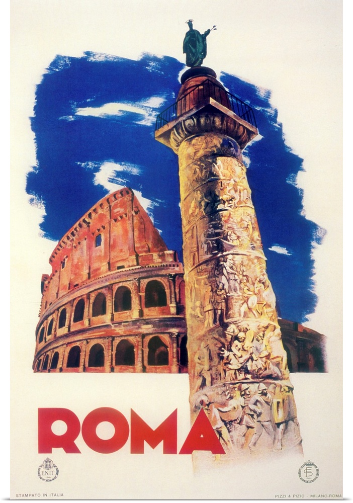 Vintage poster advertisement for Roma.