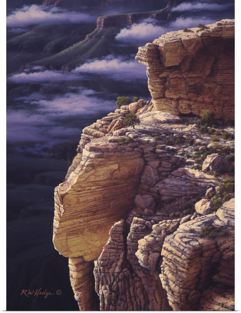 A treacherous rocky ledge in the Grand canyon.