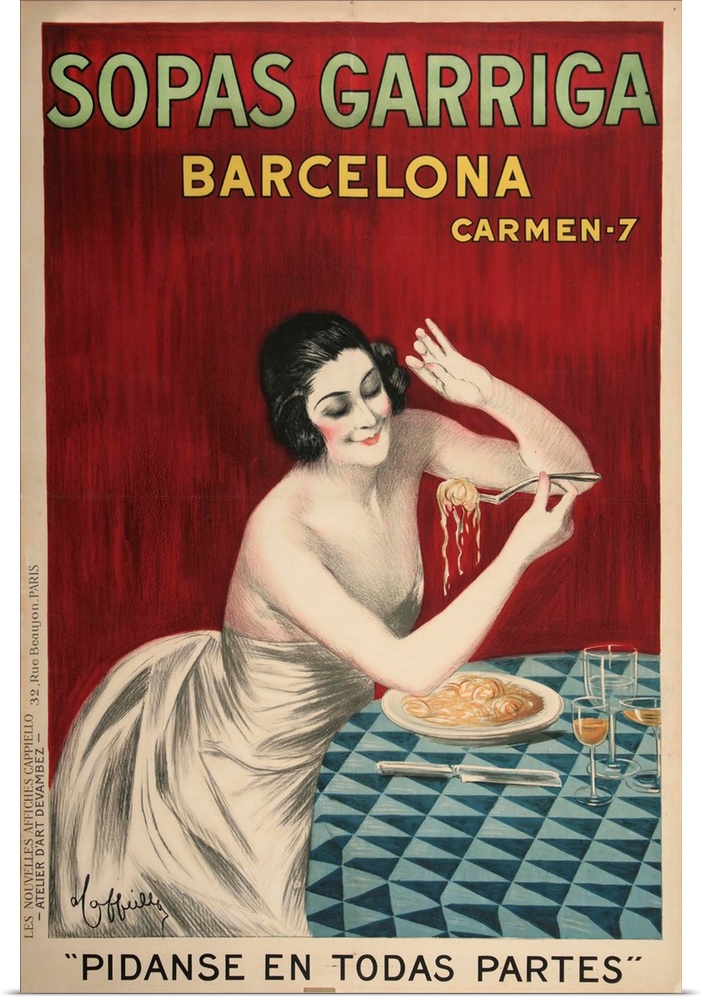 Vintage poster advertisement for Sopas Garriga.