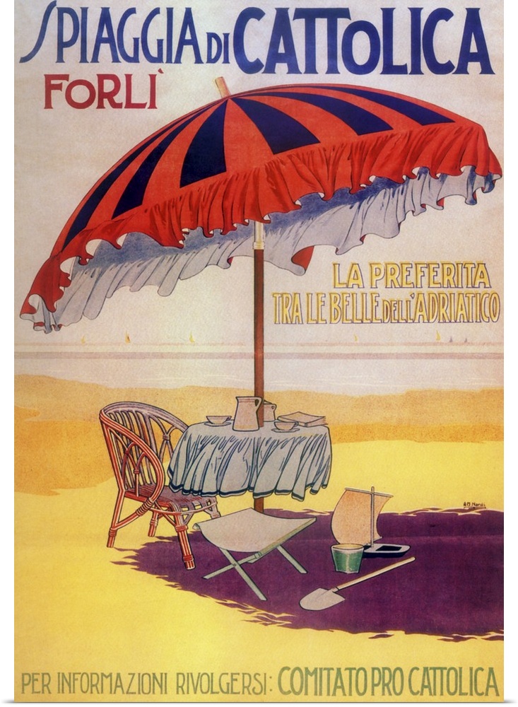 Vintage poster advertisement for Riviera Romagnola.
