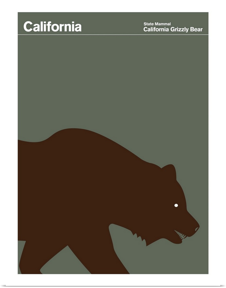State Posters - California State Mammal: California Grizzly Bear