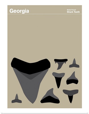 State Posters - Georgia State Fossil: Shark Teeth