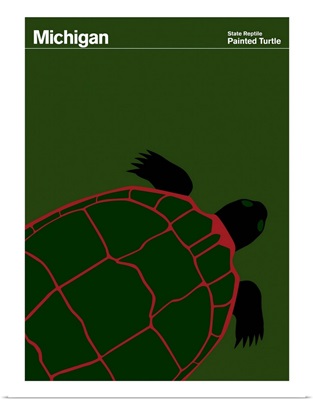State Posters - Michigan State Reptile: Painted Turtle