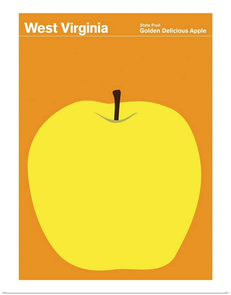 State Posters - West Virginia State Fruit: Golden Delicious Apple