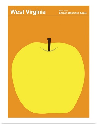 State Posters - West Virginia State Fruit: Golden Delicious Apple