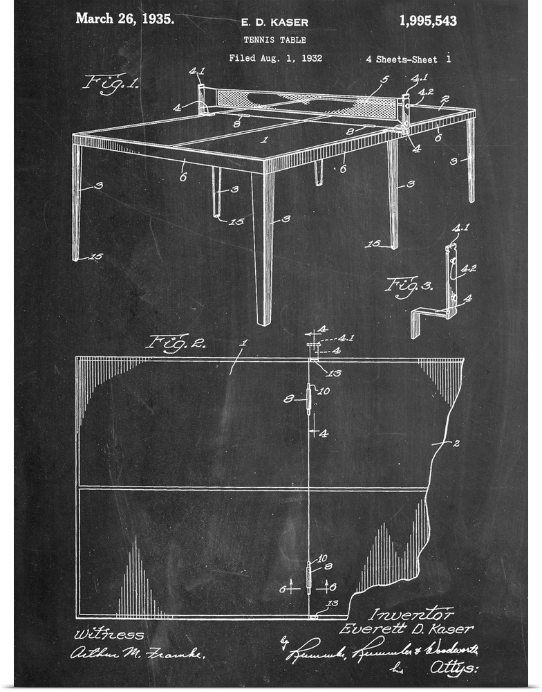 Black and white diagram showing the parts of a table tennis setup.