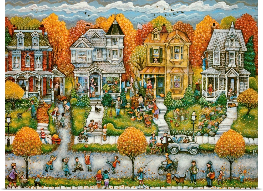 Victorian homes in the Fall.
