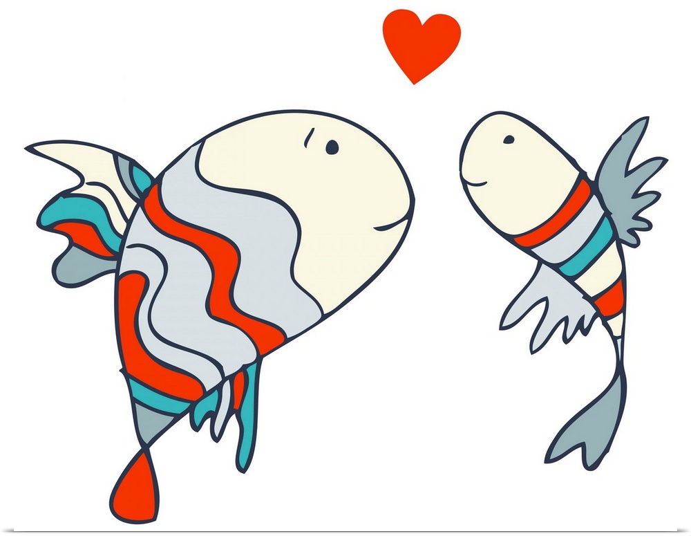 fish, heart, love