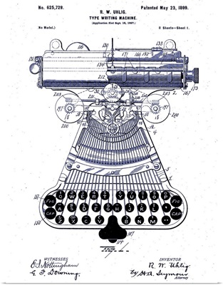 Type Writing Machine, Patented 1899